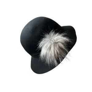 Vintage wool hat w/faux fir classy dressy professional